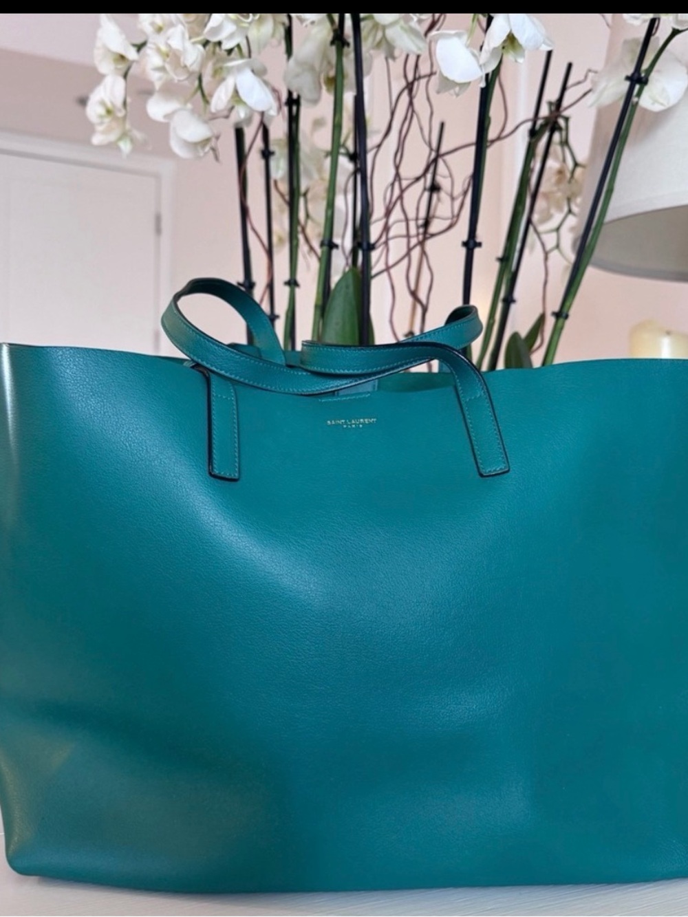 Saint Laurent tote bag green